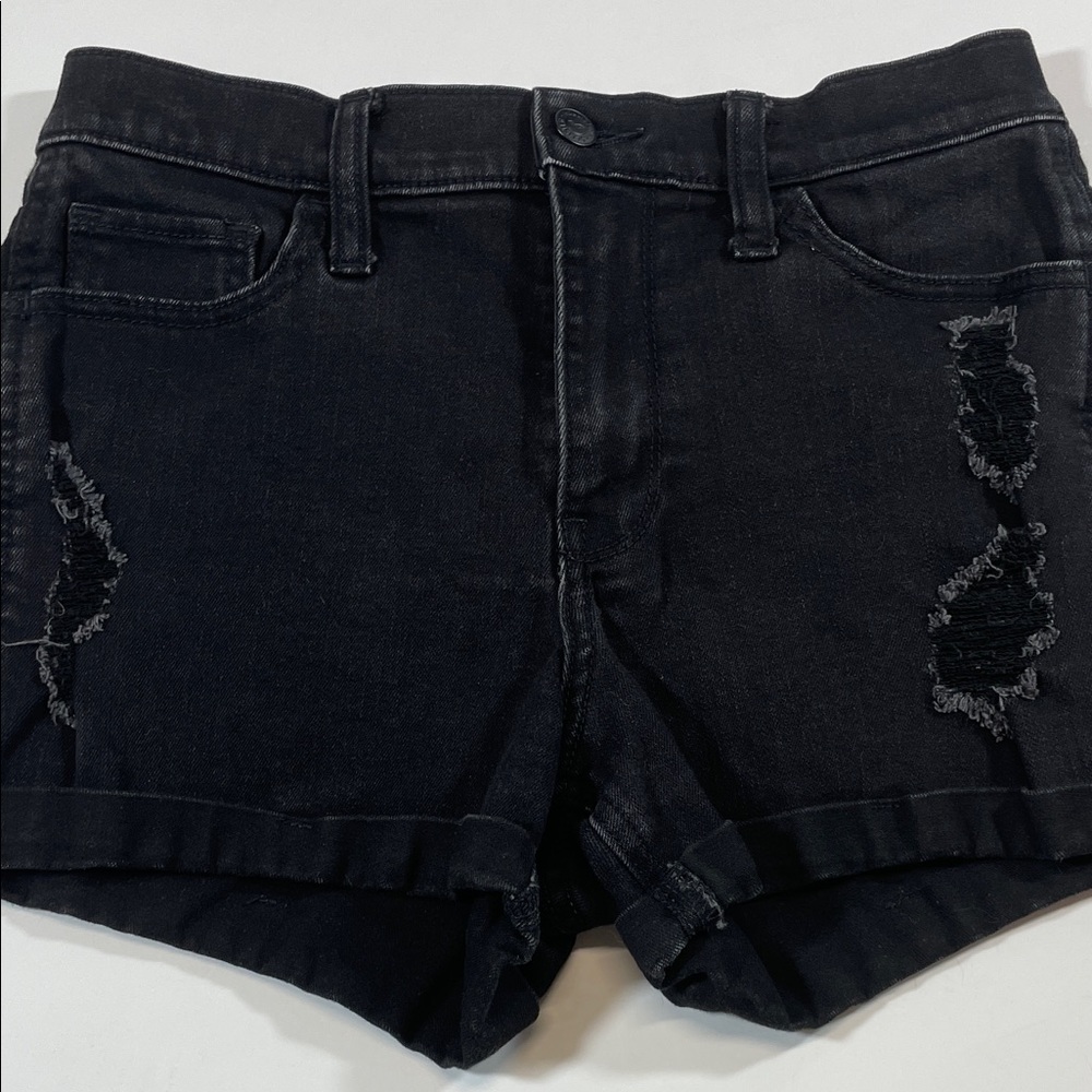 Hollister Black Distressed High Rise Denim Shorts Size 5 W27 Women’s